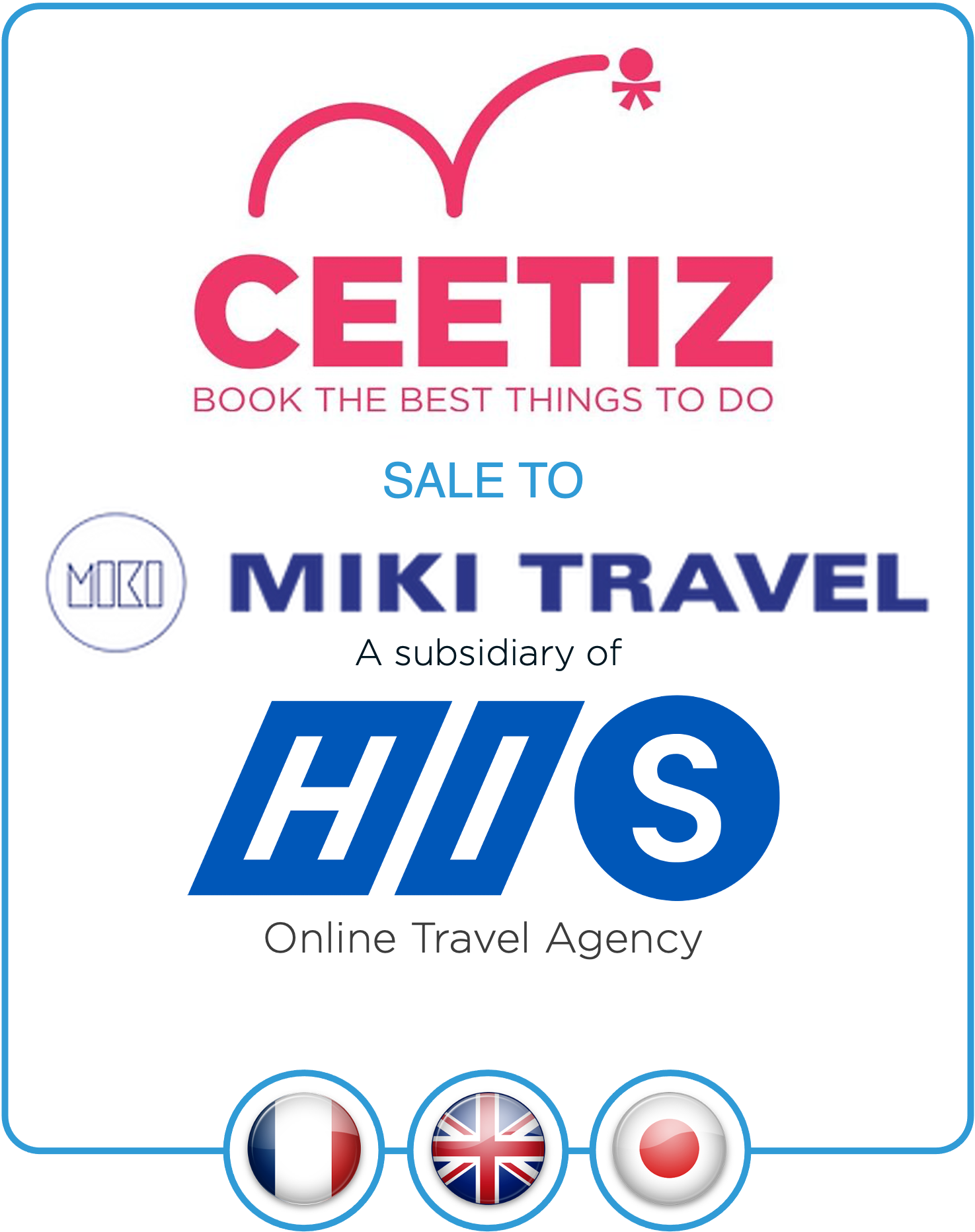 Drake Star Partners Advises Ceetiz On Its Acquisition By Miki Travel A Subsidiary Of His (Tyo: 9603)