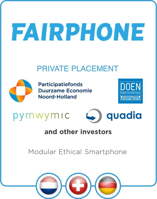 Drake Star Partners Advises Fairphone On Its Equity And Debt Fundraising From A Consortium Of Investors Led By Pdenh