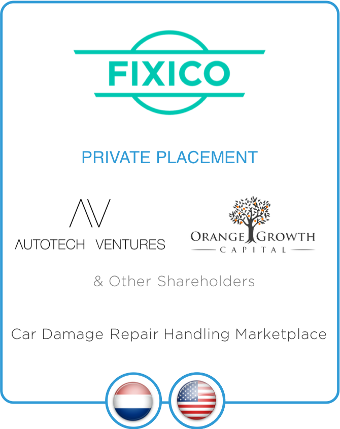 Drake Star Partners Advises Fixico On Its Fundraising From Silicon Valley-Based Autotech Ventures