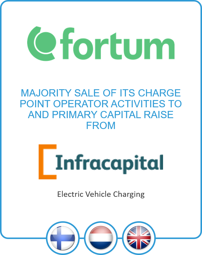 Drake Star Partners Acts As Exclusive Advisor To Fortum In The Sale Of A Majority Share Of Its Nordic Public Ev Charge Point Operator To Infracapital