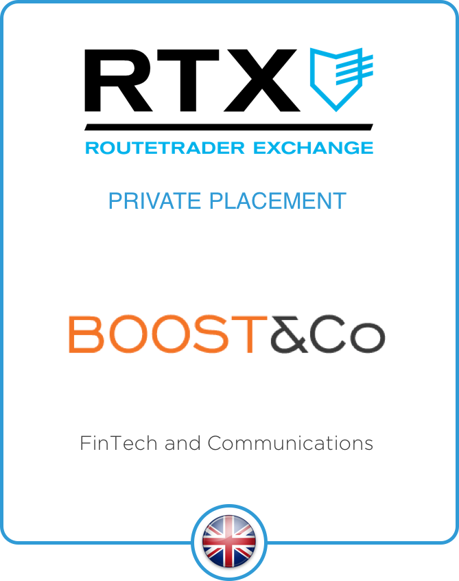Drake Star Partners Advises Rtx Routetrader On Its Growth Capital Raise From Boost&Co