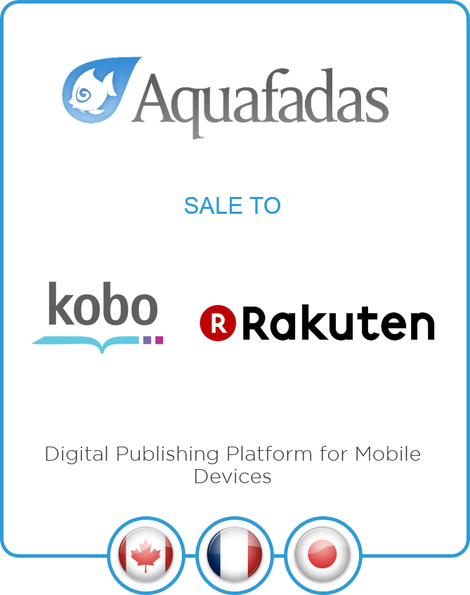 LD&A Jupiter acted as financial advisor to Aquafadas on its trade sale to Canadian Kobo, a subsidiary of Japanese e-commerce leader RAKUTEN.