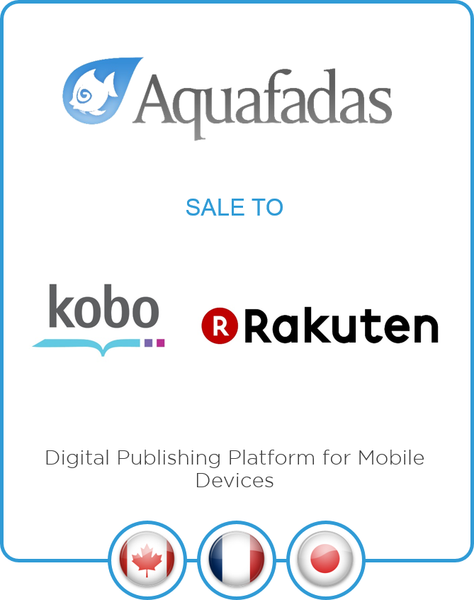 LD&A Jupiter acted as financial advisor to Aquafadas on its trade sale to Canadian Kobo, a subsidiary of Japanese e-commerce leader RAKUTEN.