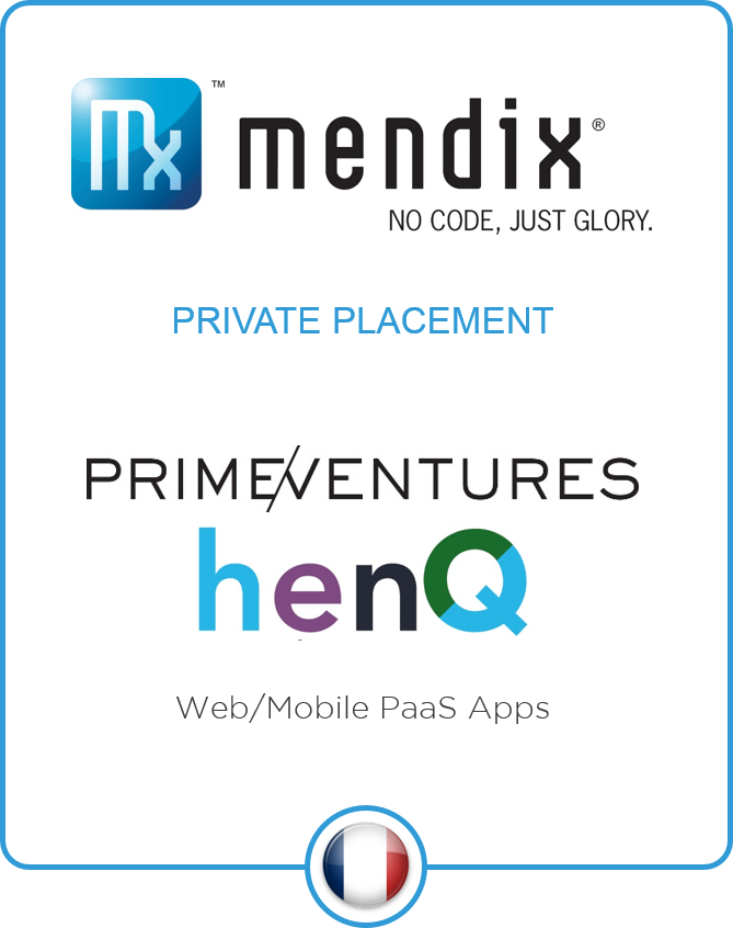 Advisor to Mendix on its $13m private equity placement by Prime Ventures and HENQ Invest