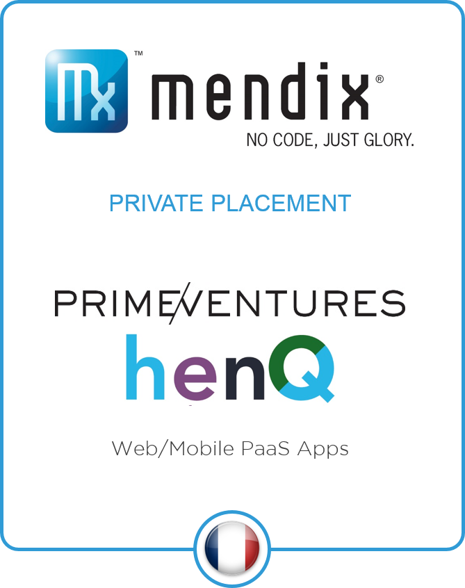 Advisor to Mendix on its $13m private equity placement by Prime Ventures and HENQ Invest