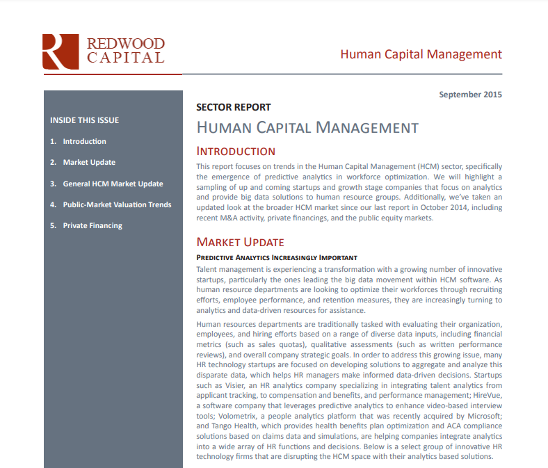 2015 HUMAN CAPITAL MANAGEMENT REPORT