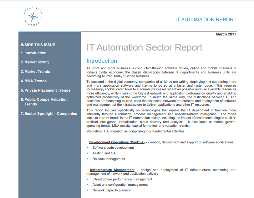 2017 IT AUTOMATION INDUSTRY REPORT