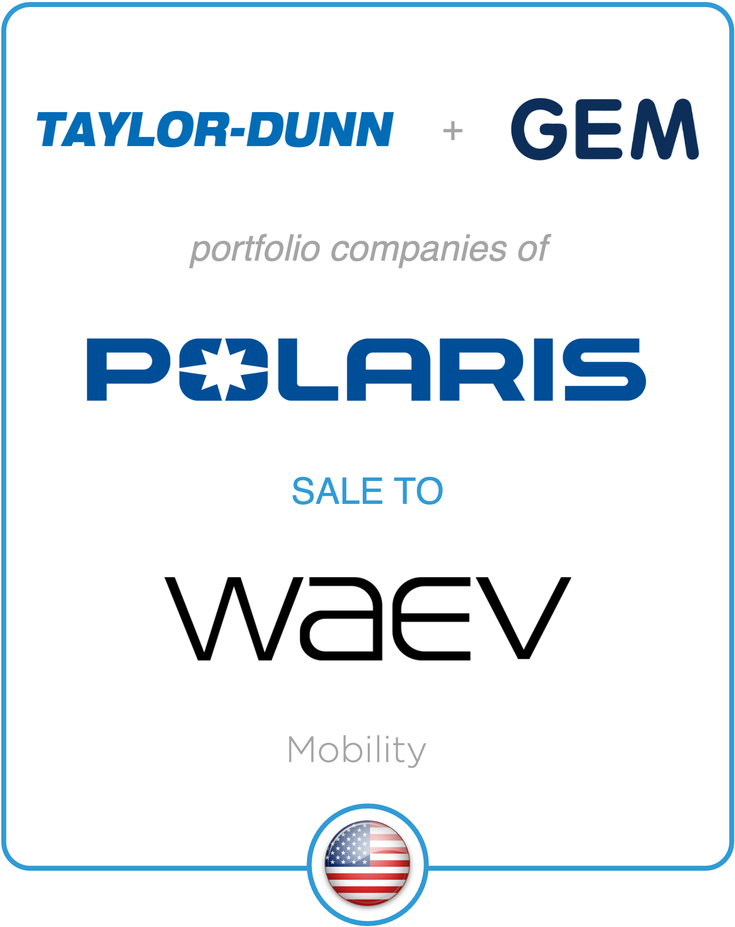 Drake Star Acts as Exclusive Advisor to Polaris on its Sale of GEM and Taylor-Dunn to Waev