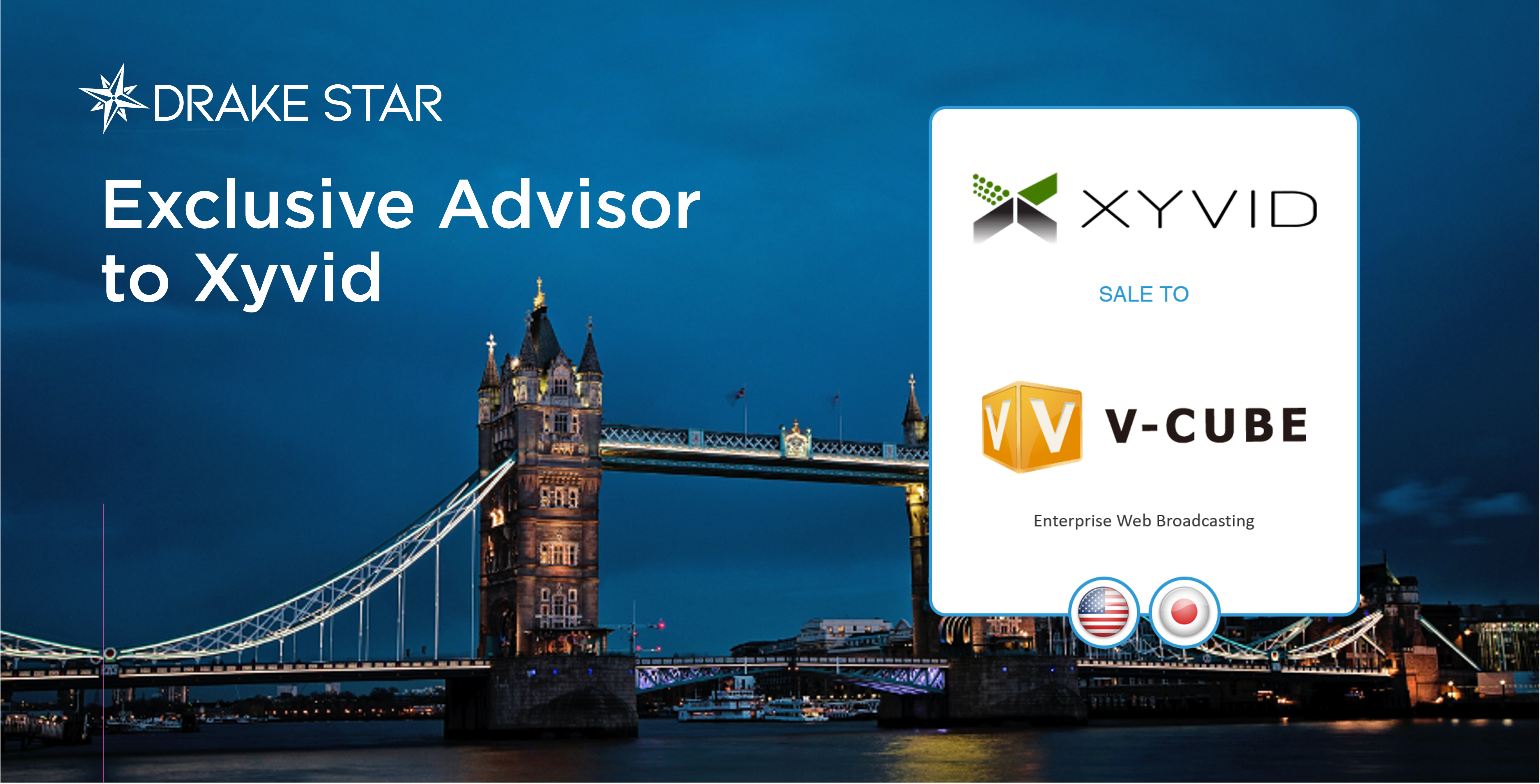 Drake Star Partners Advises Xyvid, Inc. on its Sale to V-cube, Inc.